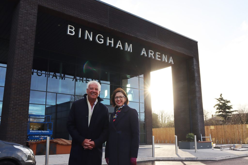 Leader of RBC Cllr Simon Robinson with Chief Executive Katherine Marriott outside the new Bingham