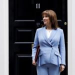 Rachel Reeves in blue suit outside Number 11 Downing Street